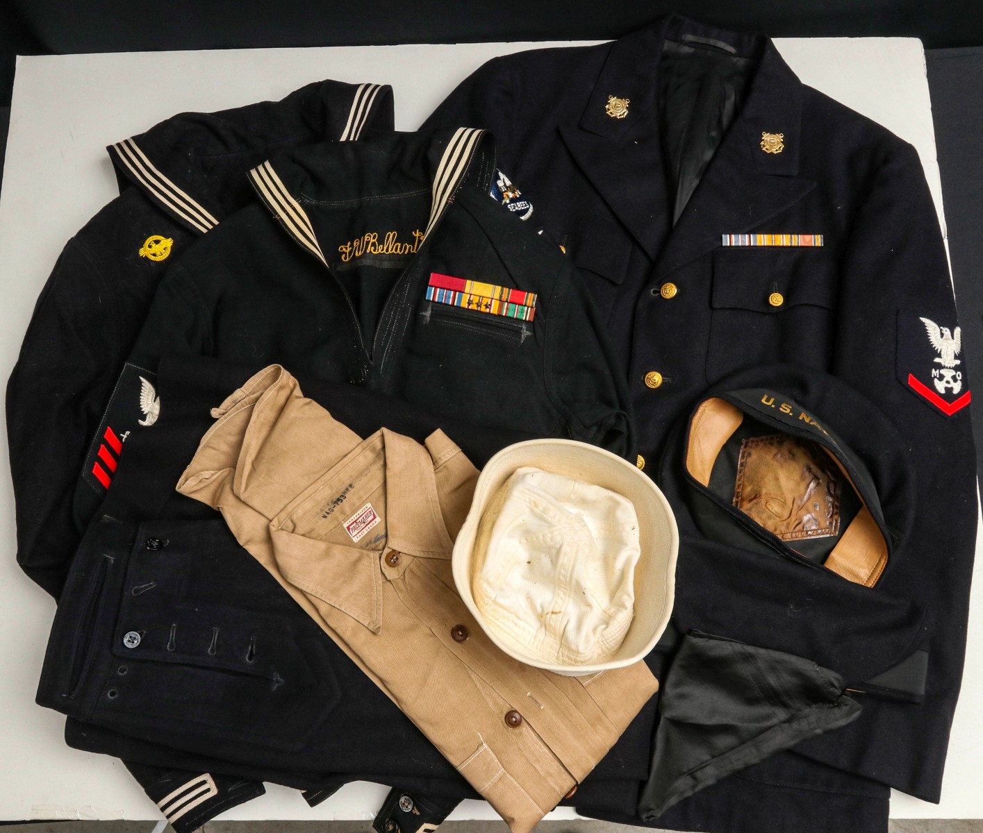 NAMED COAST GUARD AND OTHER US WWII UNIFORMS