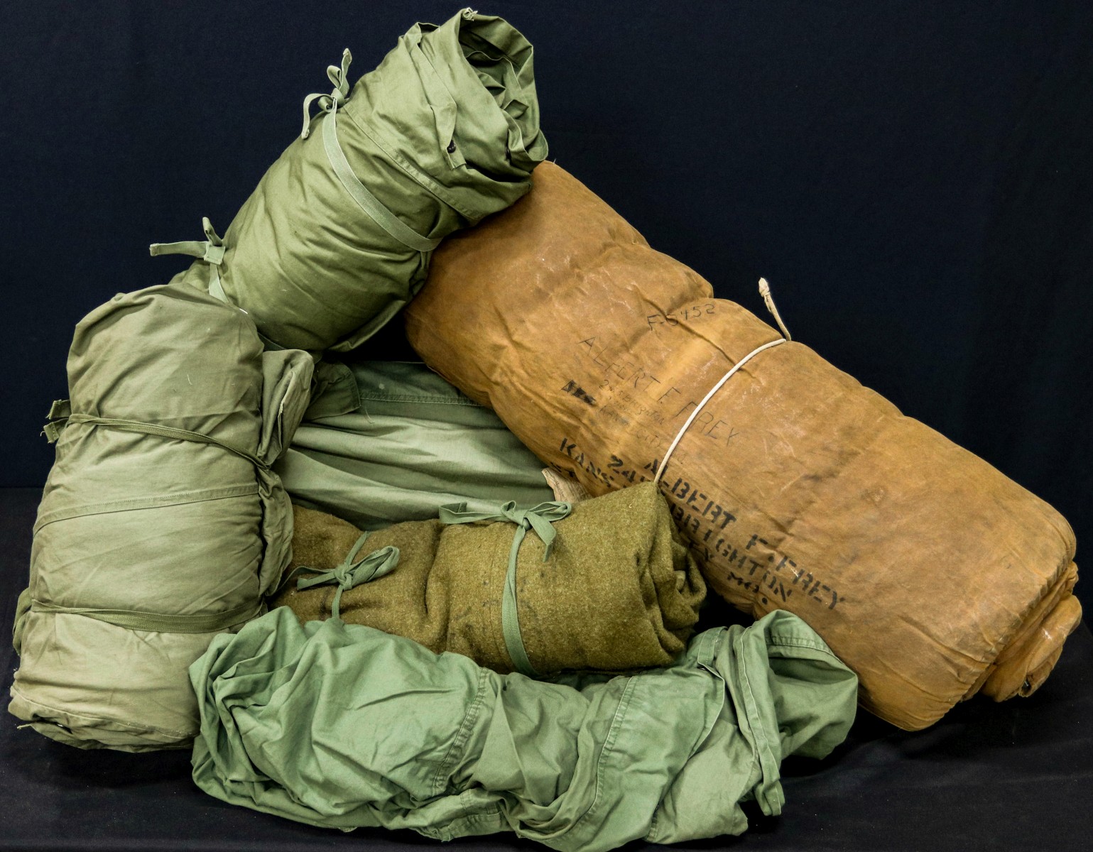 NAMED AND OTHER WWII SLEEPING BAGS