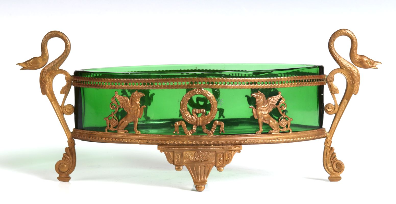 A LATE 19TH CENTURY EGYPTIAN REVIVAL DISH IN STAND