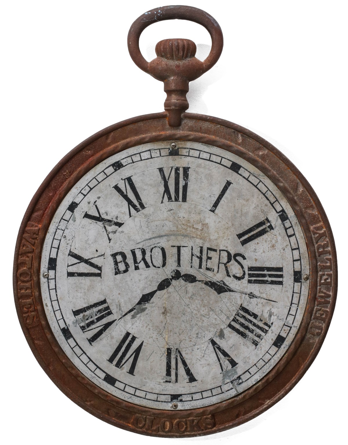A CAST IRON AND ZINC WATCHMAKER'S TRADE SIGN C. 1900