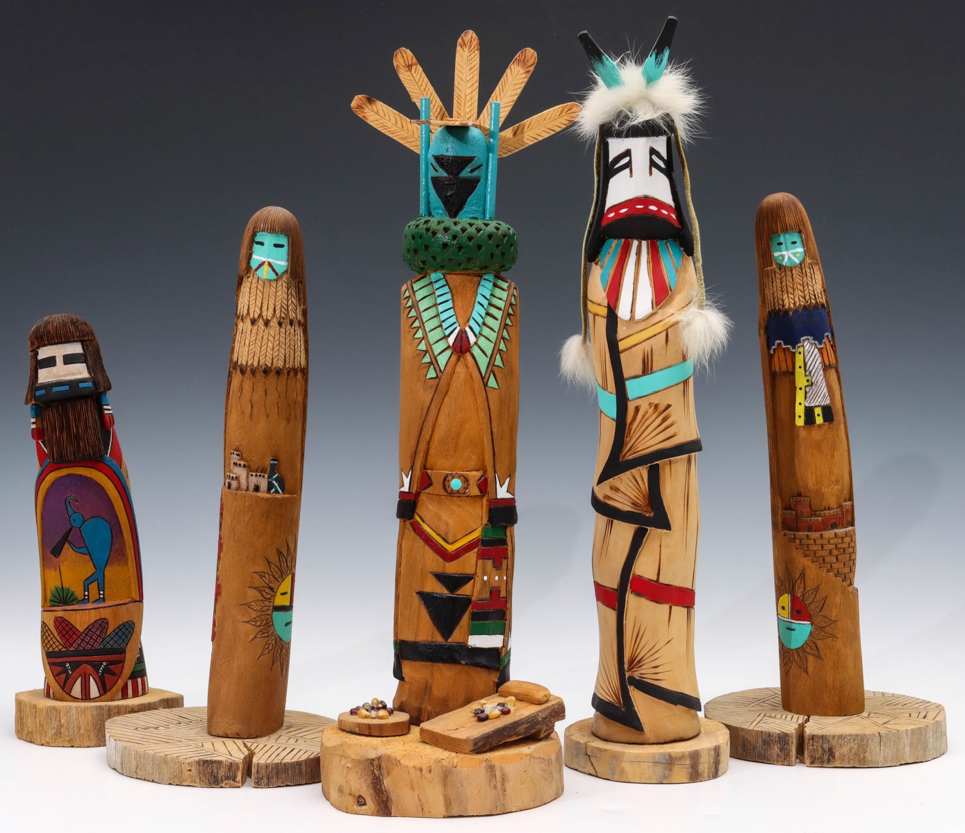 A COLLECTION OF LATE 20TH C. CARVED KACHINA FIGURES