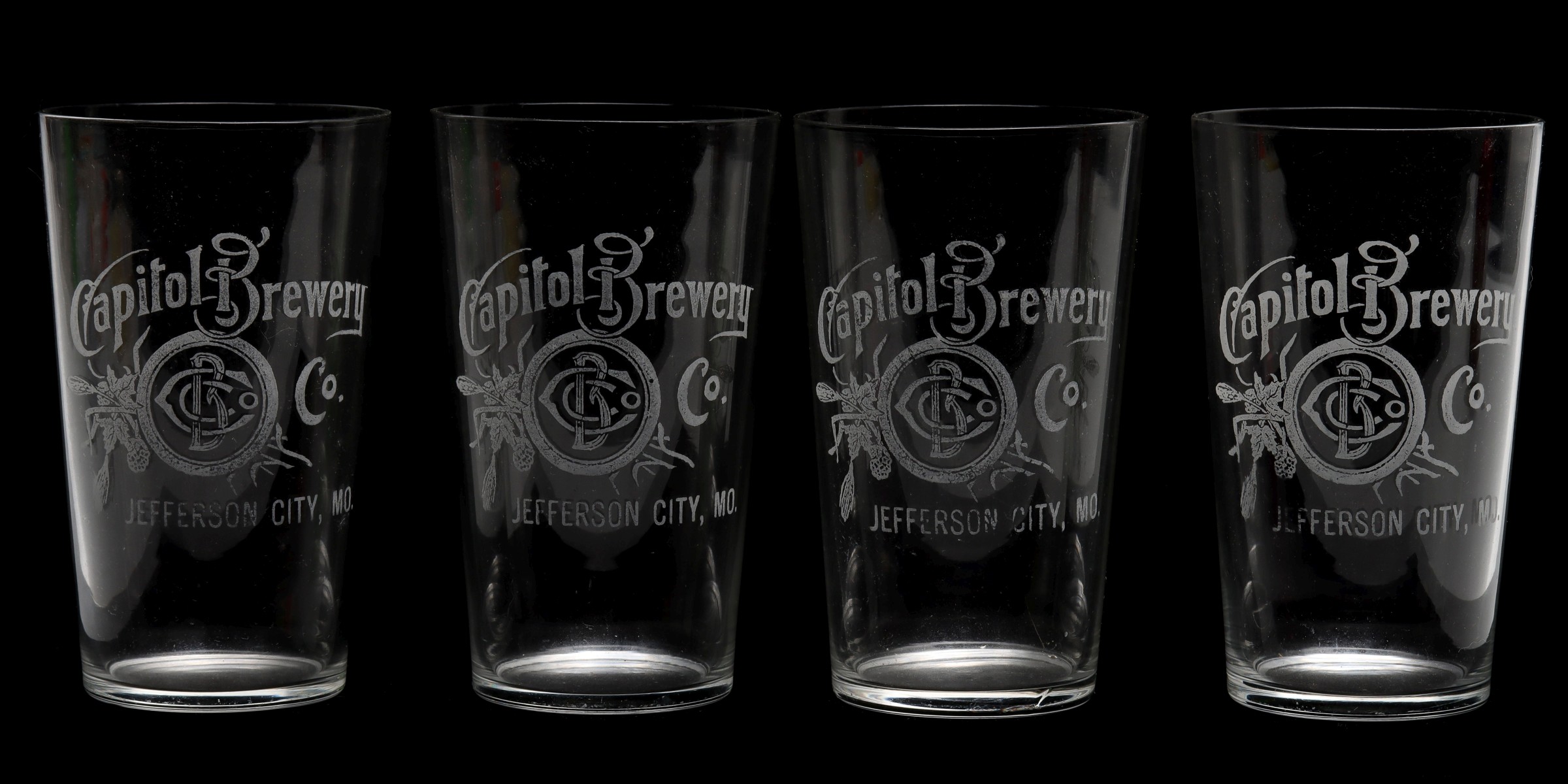 PRE-PROHIBITION CAPITOL CITY BREWING ETCHED TUMBLERS