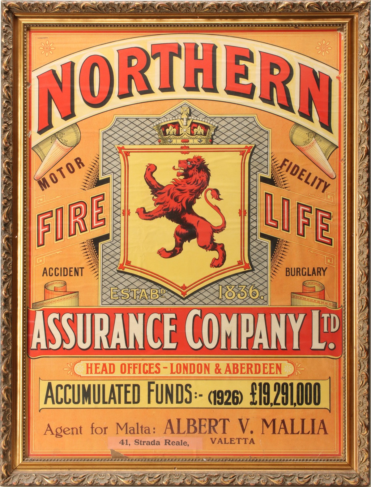 A NORTHERN ASSURANCE COMPANY ADVERTISING POSTER