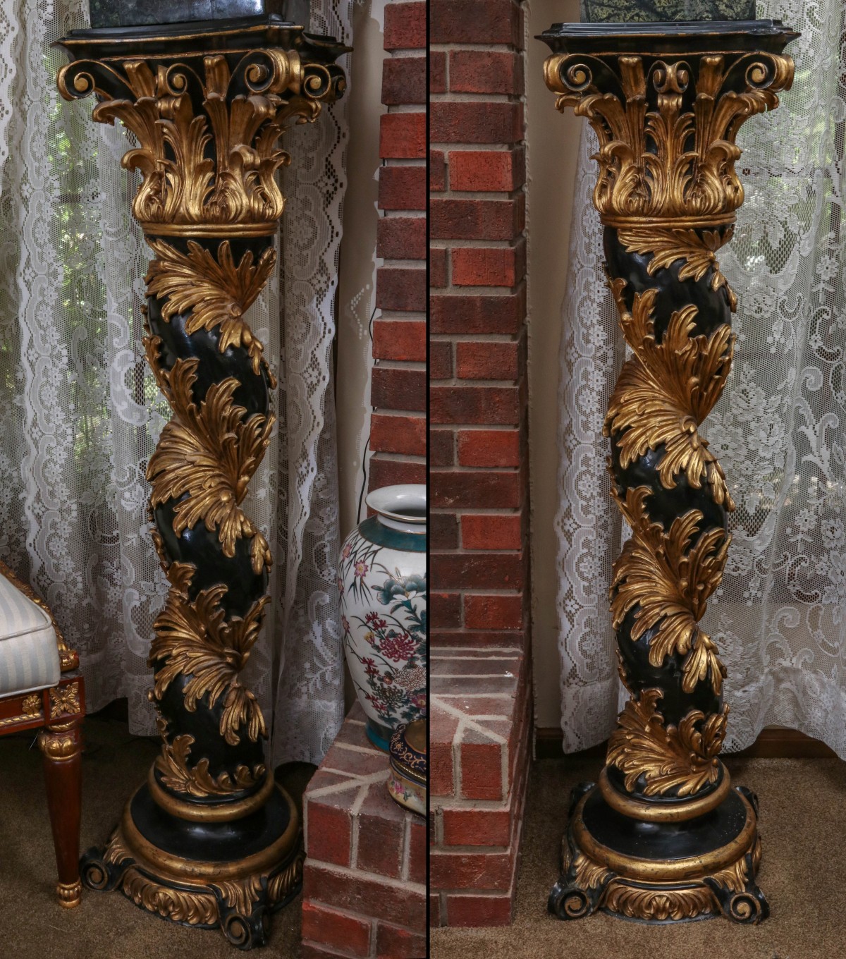 A PAIR OF LATE 20TH CENTURY ROCOCO PEDESTALS