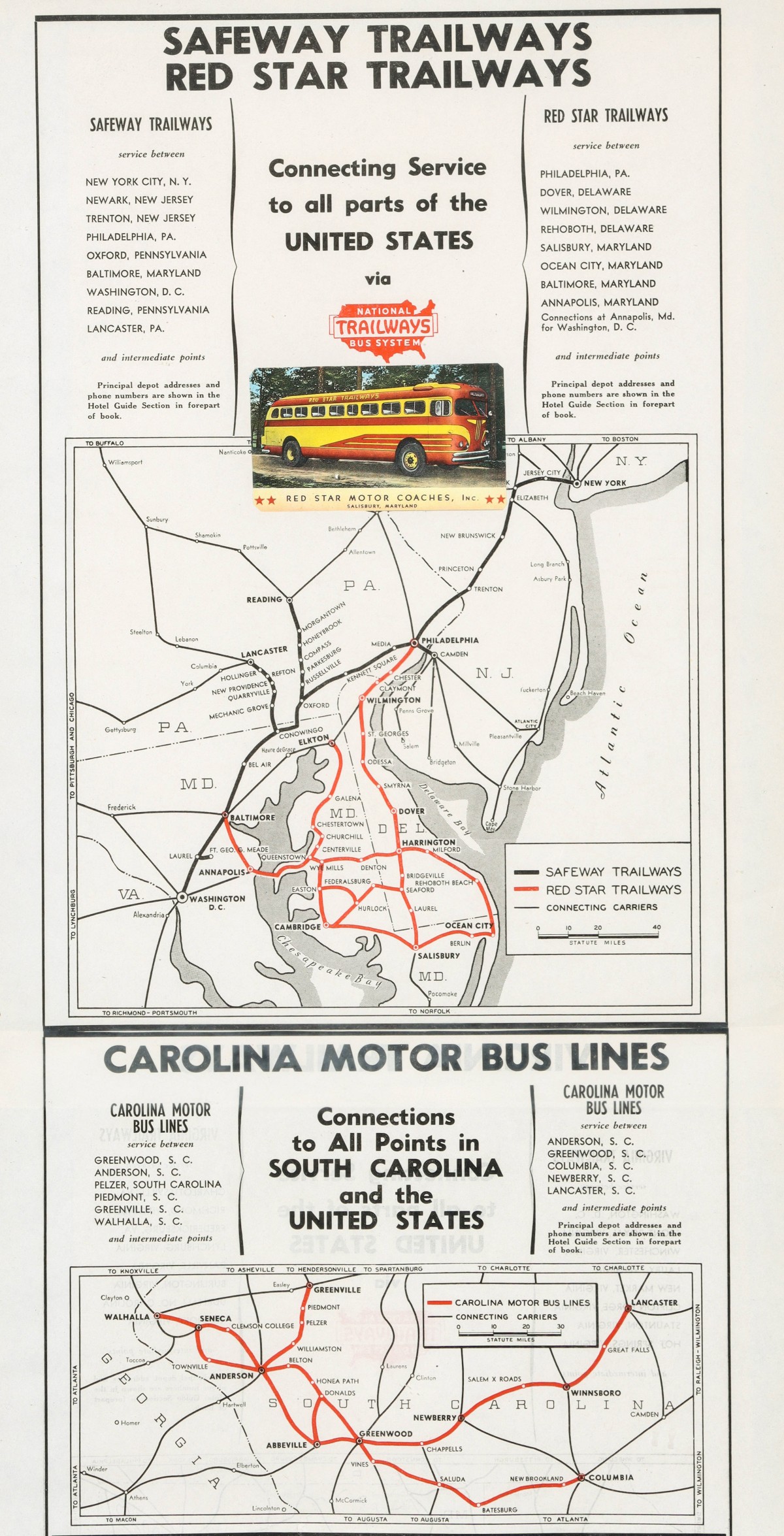 TRAILWAYS BUS SYSTEM, TOBACCO ADVERTISING AND STEAMSHIP