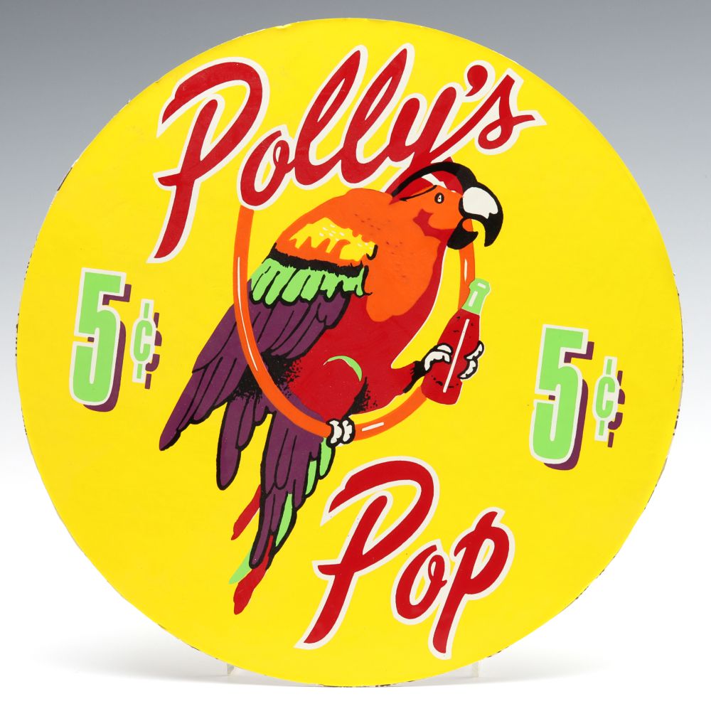 TWO POLLY'S POP 5Â¢ SODA ADVERTISING SIGNS