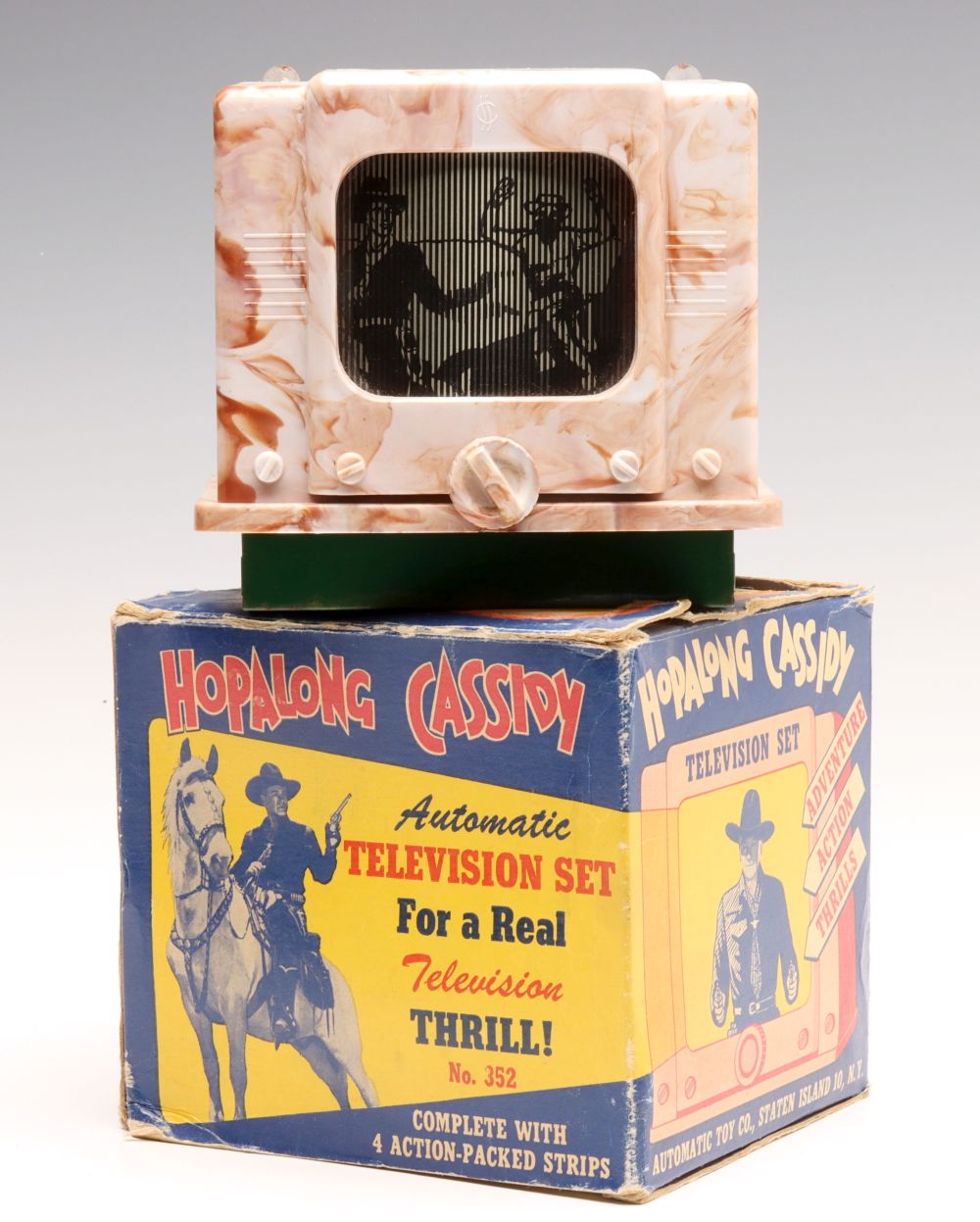 A MID 20TH C. HOPALONG CASSIDY TELEVISION WITH BOX