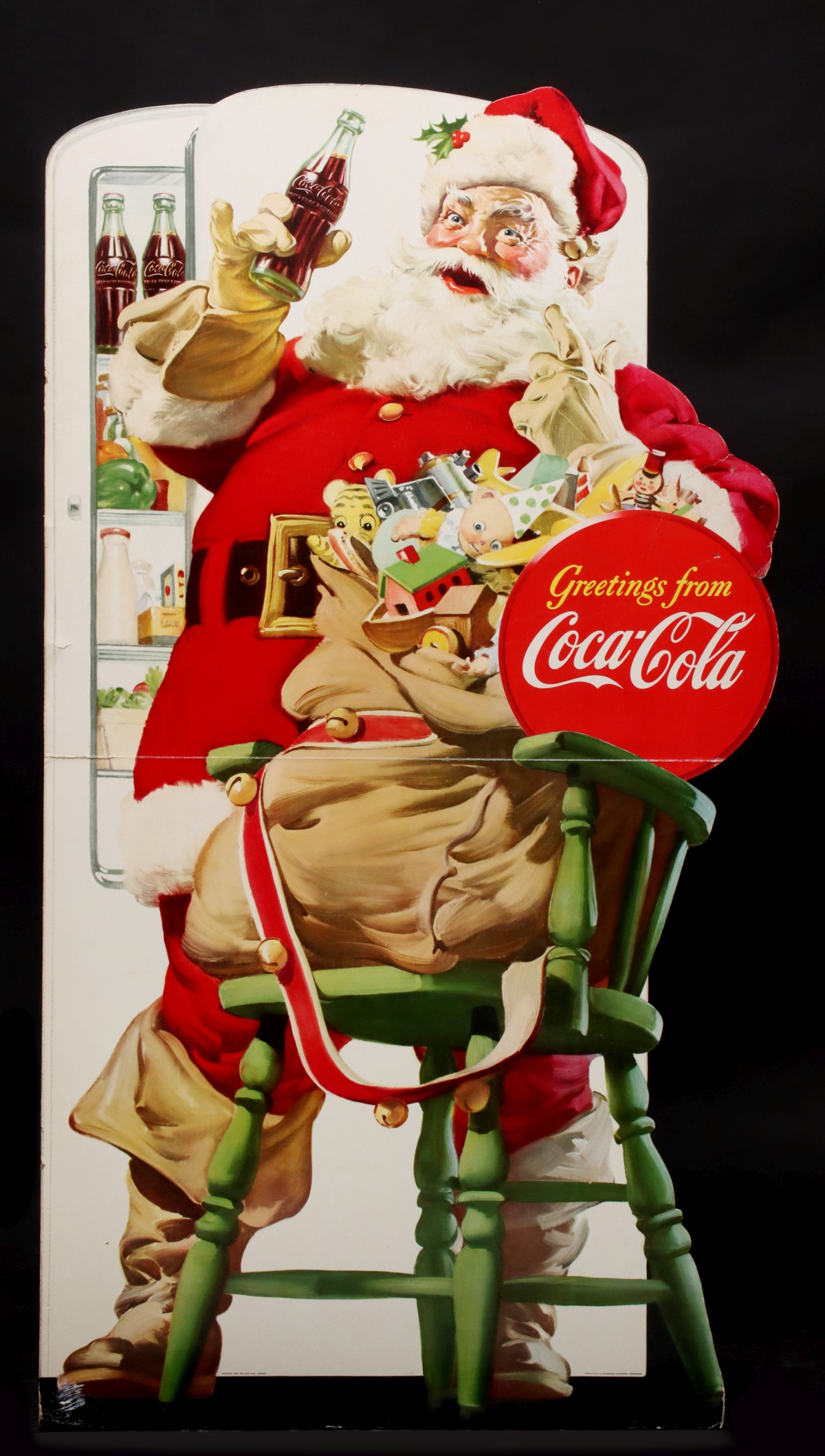 A 1948 COCA-COLA ADVERTISING STAND-UP WITH SANTA CLAUS