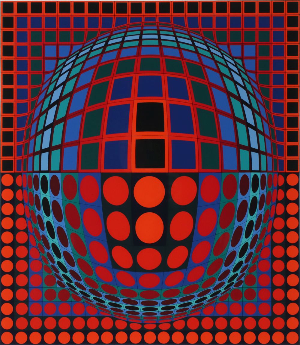 VICTOR VASARELY (1906-1997) PENCIL SIGNED SERIGRAPH