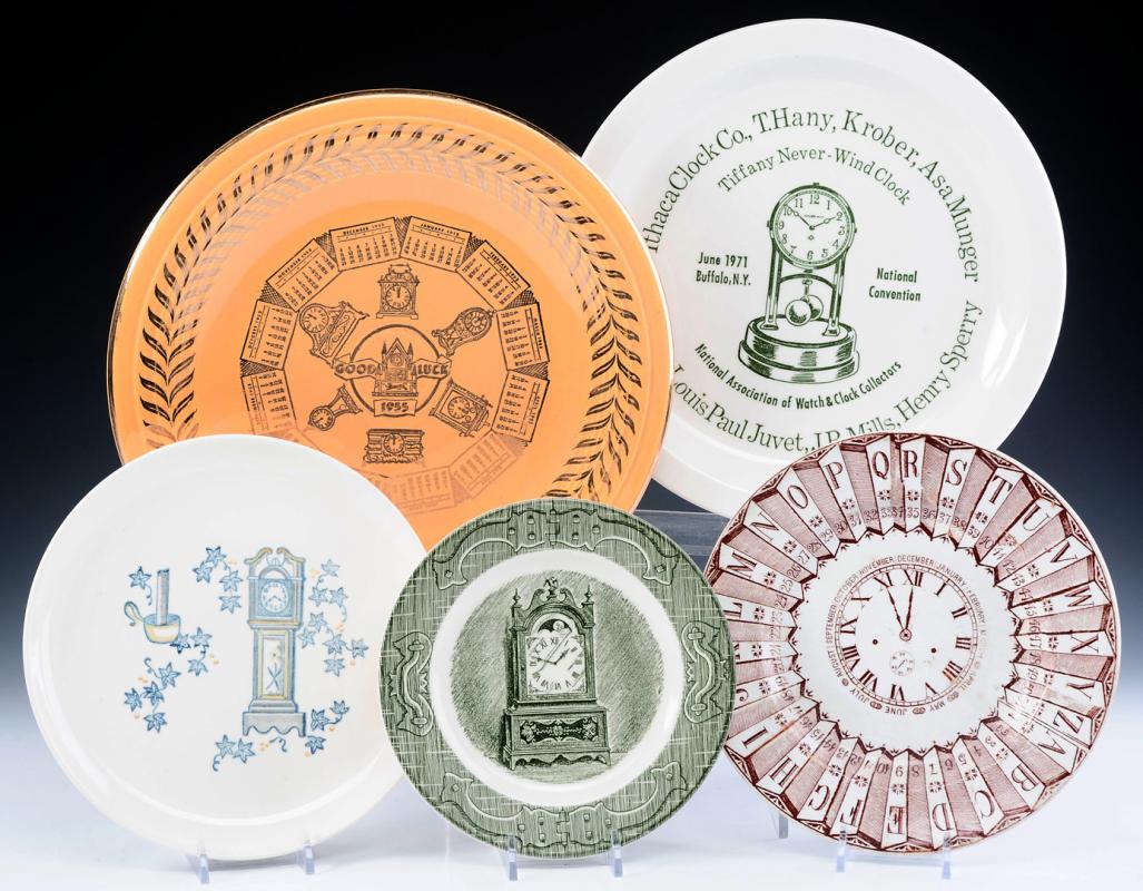 FIESTA AND OTHER CLOCK RELATED CHINA PLATES