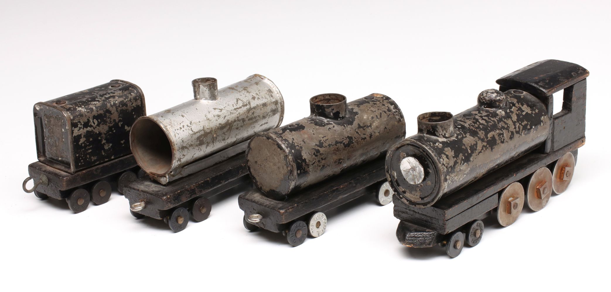 A FOLK ART TOY TRAIN AND OTHER ESTATE ITEMS