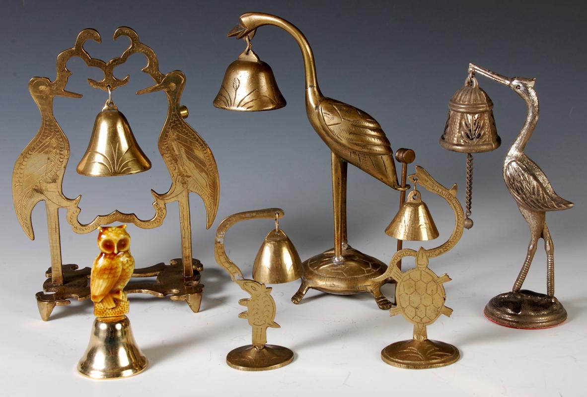 LOT OF FIGURAL BIRD AND ANIMAL BELLS