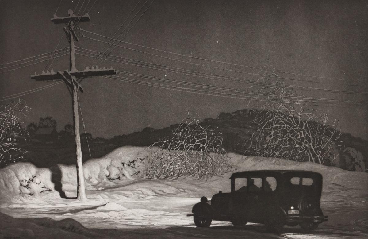 MARTIN LEWIS (1881-1962) PENCIL SIGNED AQUATINT