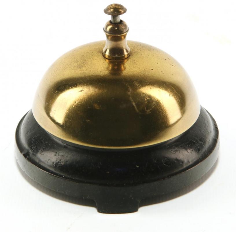 VINTAGE BRASS AND IRON COUNTER BELL