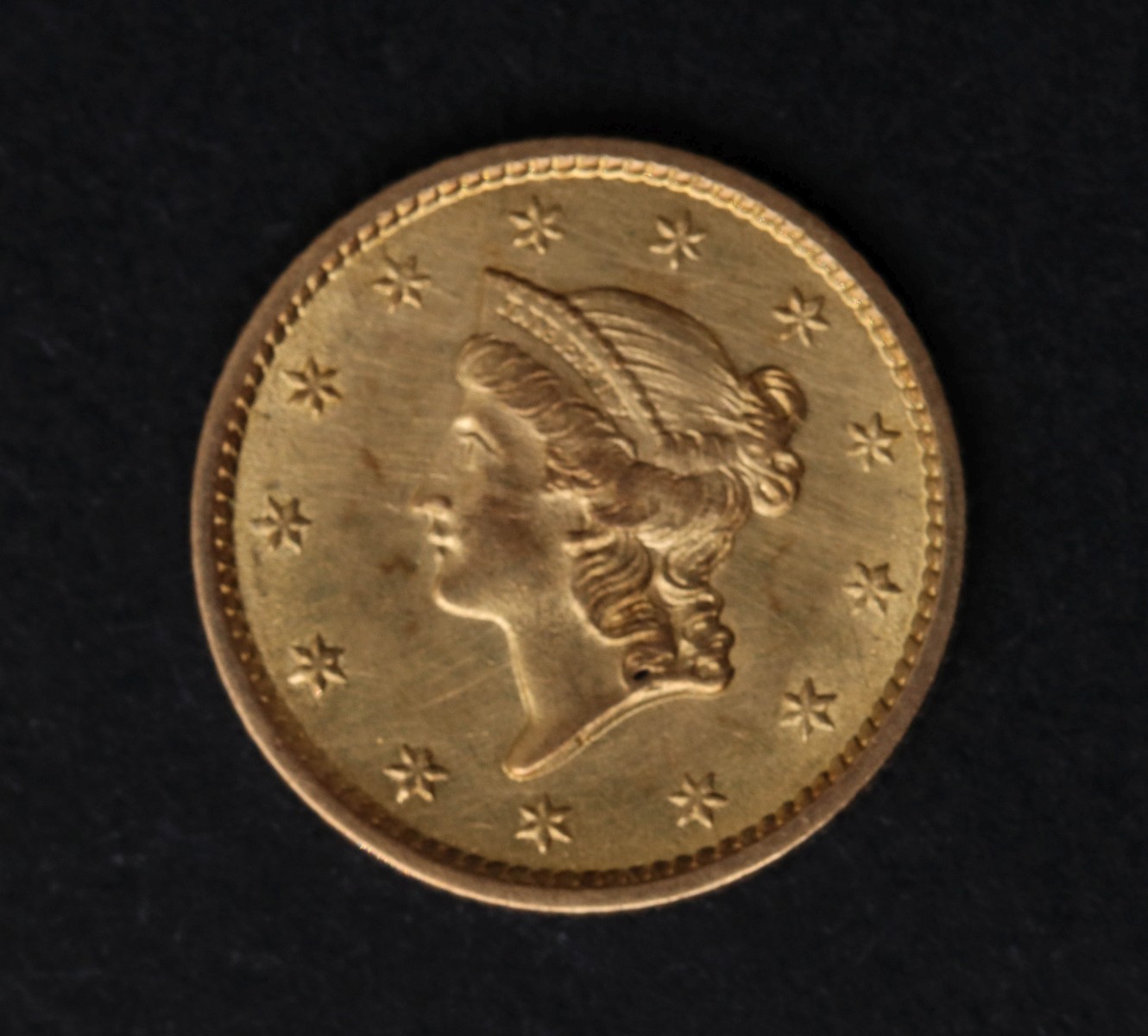 1854 LIBERTY HEAD $1 GOLD COIN