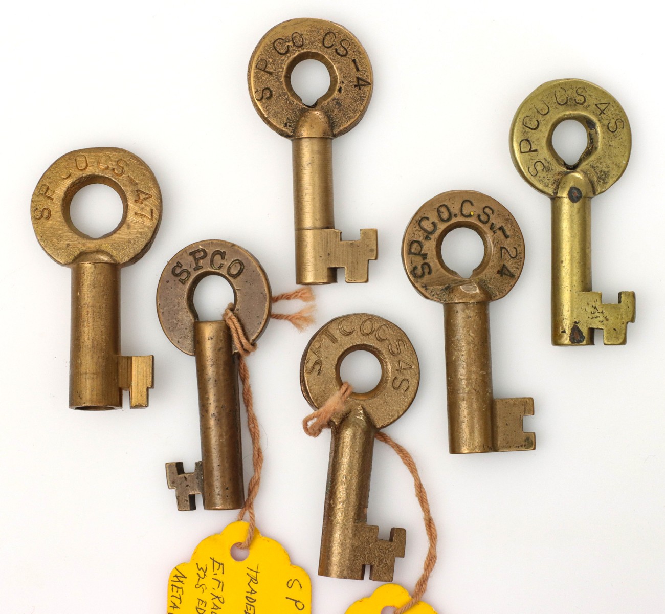 A COLLECTION OF SOUTHERN PACIFIC RAILROAD SWITCH KEYS