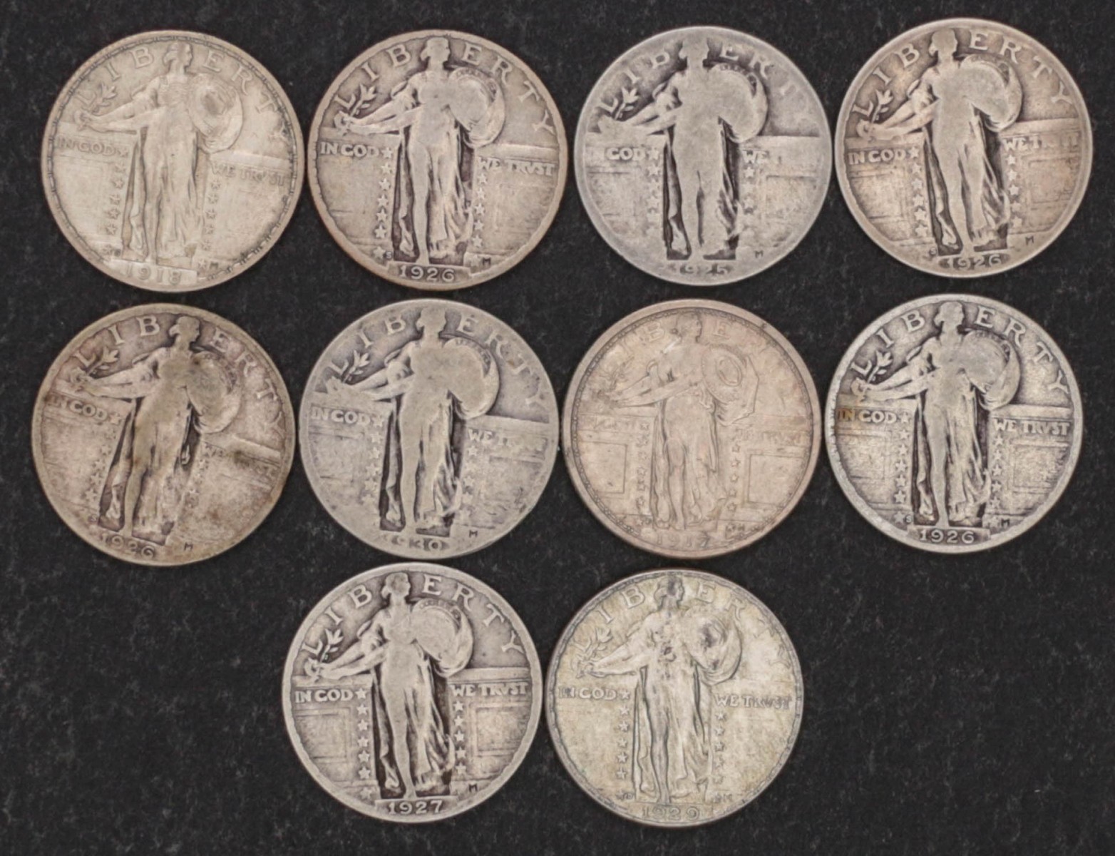 $2.50 FACE VALUE STANDING LIBERTY QUARTERS