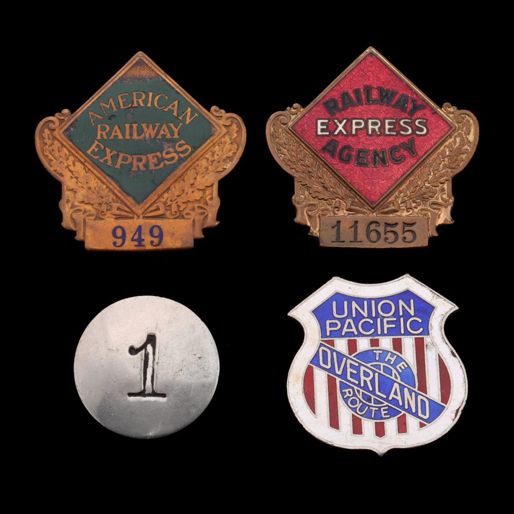 EARLY 20TH C. INSIGNIA INCLUDING RAILWAY EXPRESS AGENCY