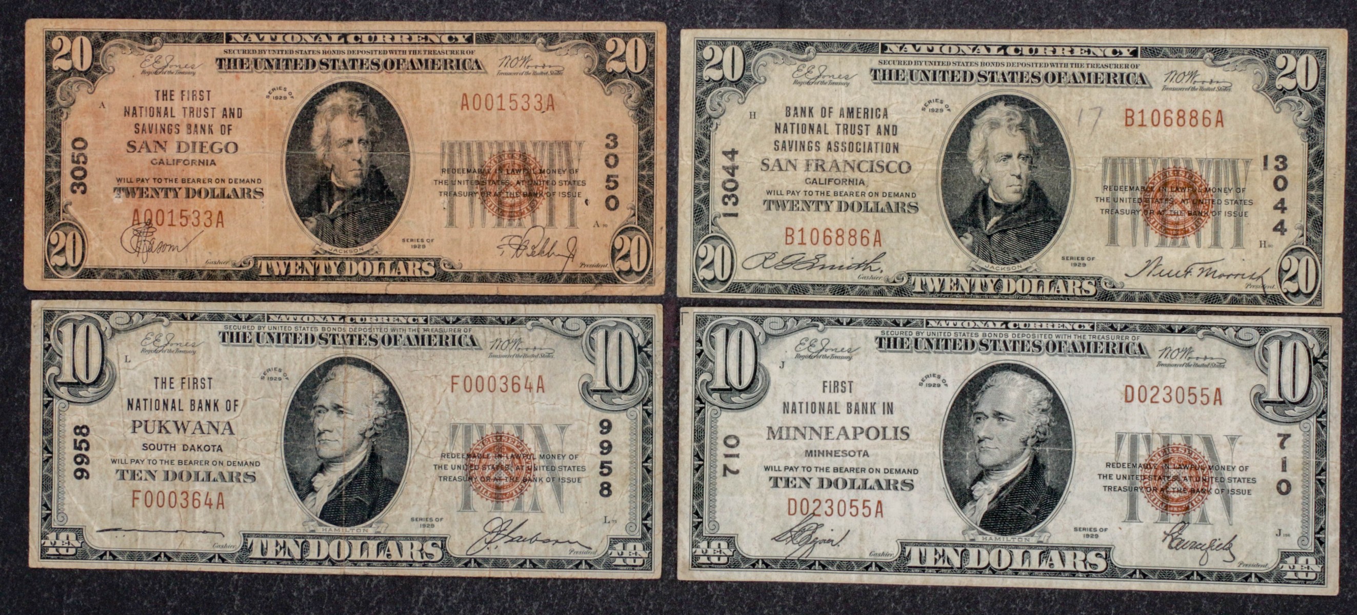 $10 AND $20 NATIONAL BANK NOTES SERIES 1929