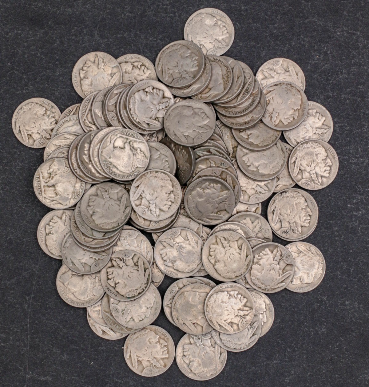 200 BUFFALO NICKELS WITH FAINT DATE