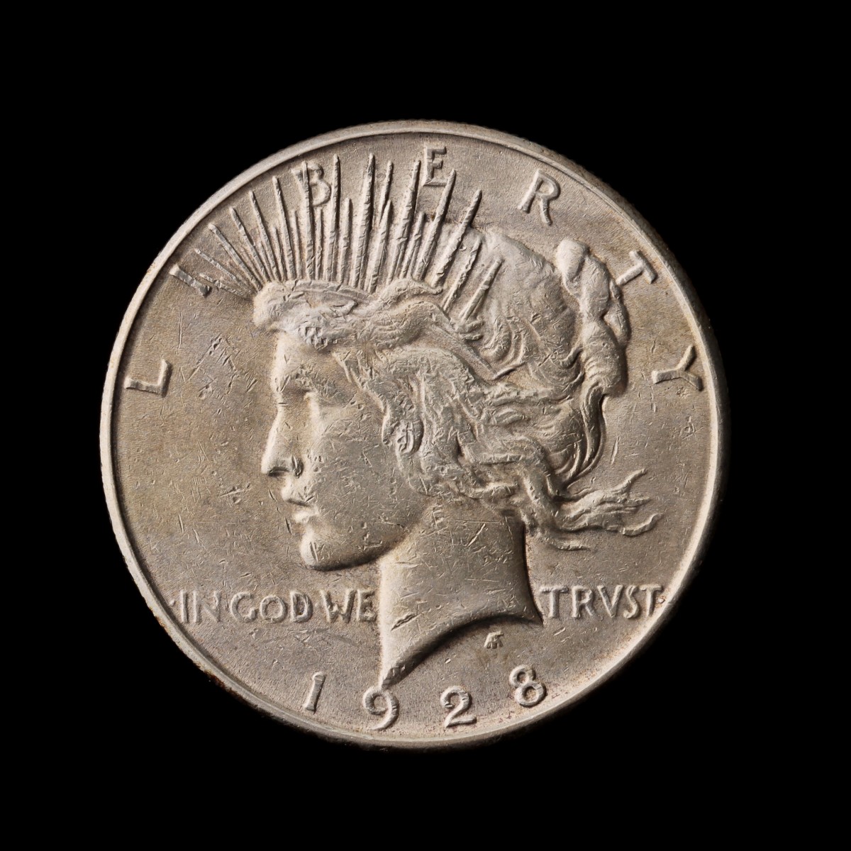 A 1928-S PEACE TYPE SILVER DOLLAR