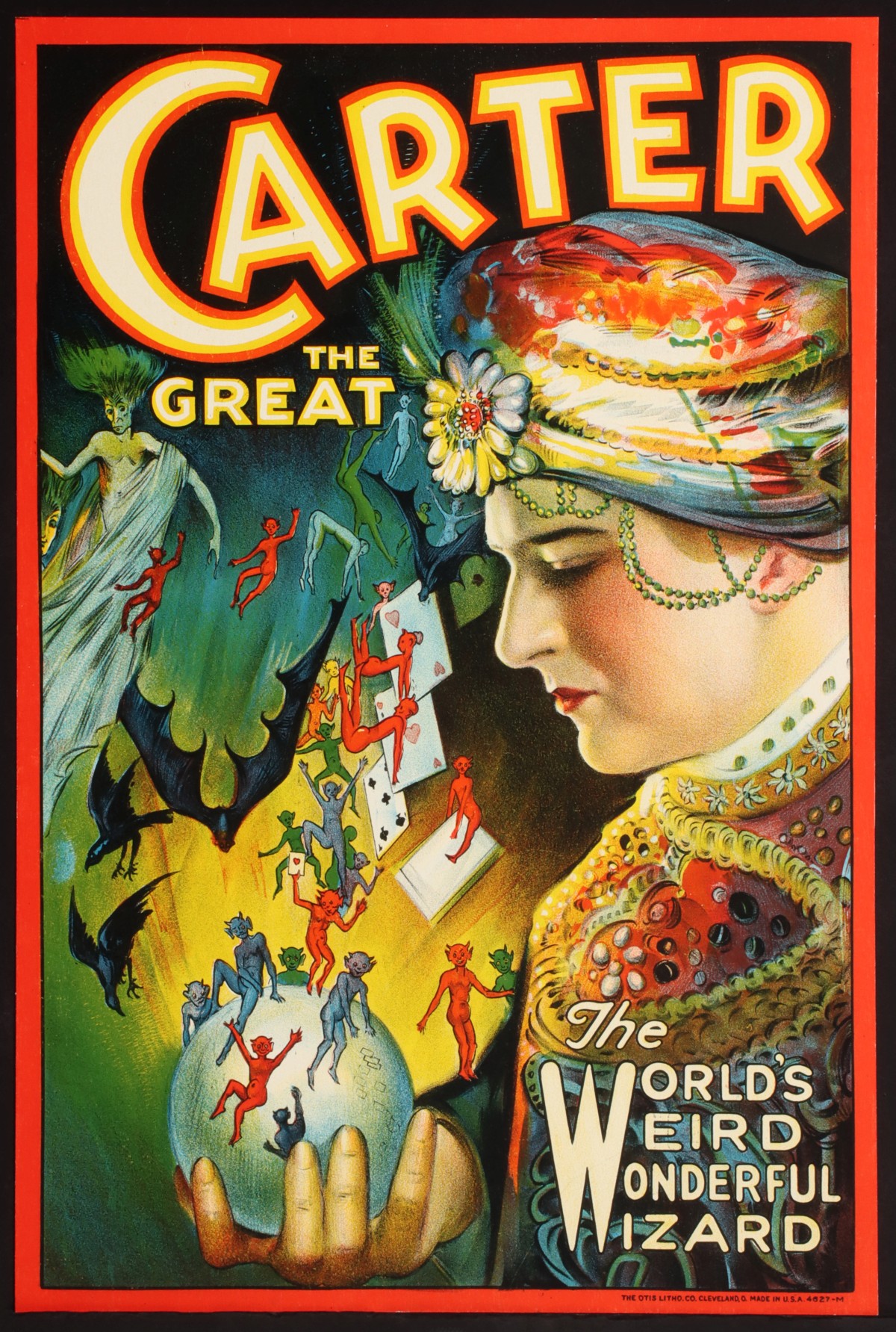 A 'CARTER THE GREAT' LITHOGRAPH MAGIC POSTER C. 1920s