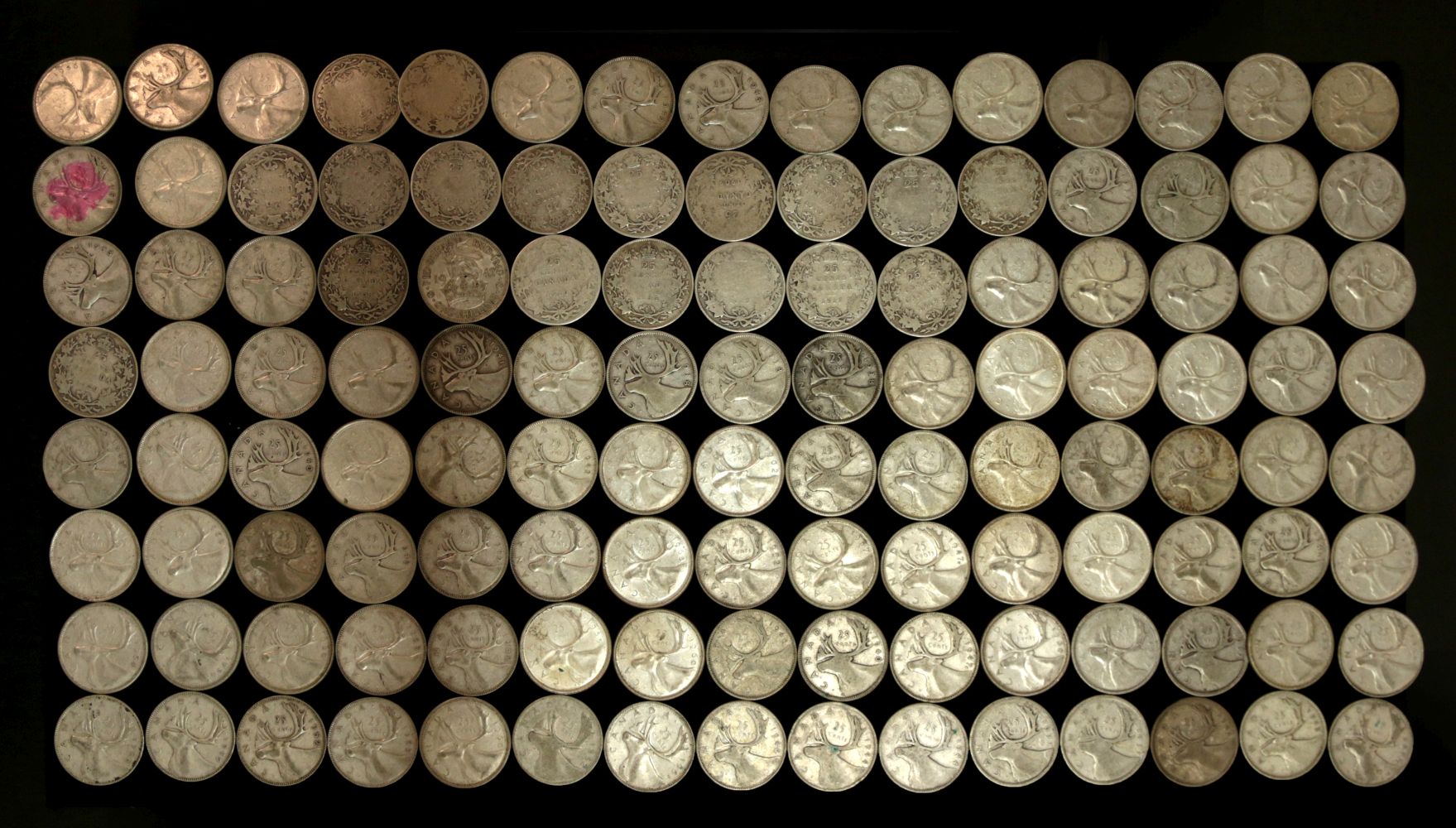 $29.75 FACE VALUE CANADIAN SILVER QUARTERS