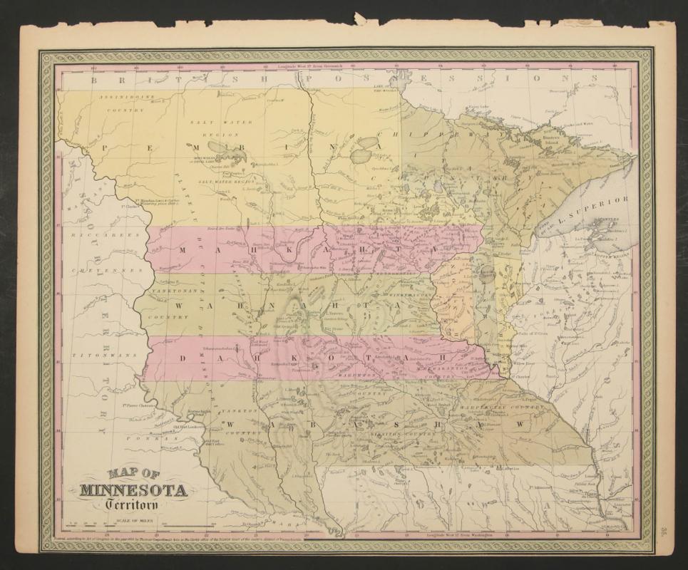 MAP OF MINNESOTA TERRITORY BY J.H. YOUNG 1854