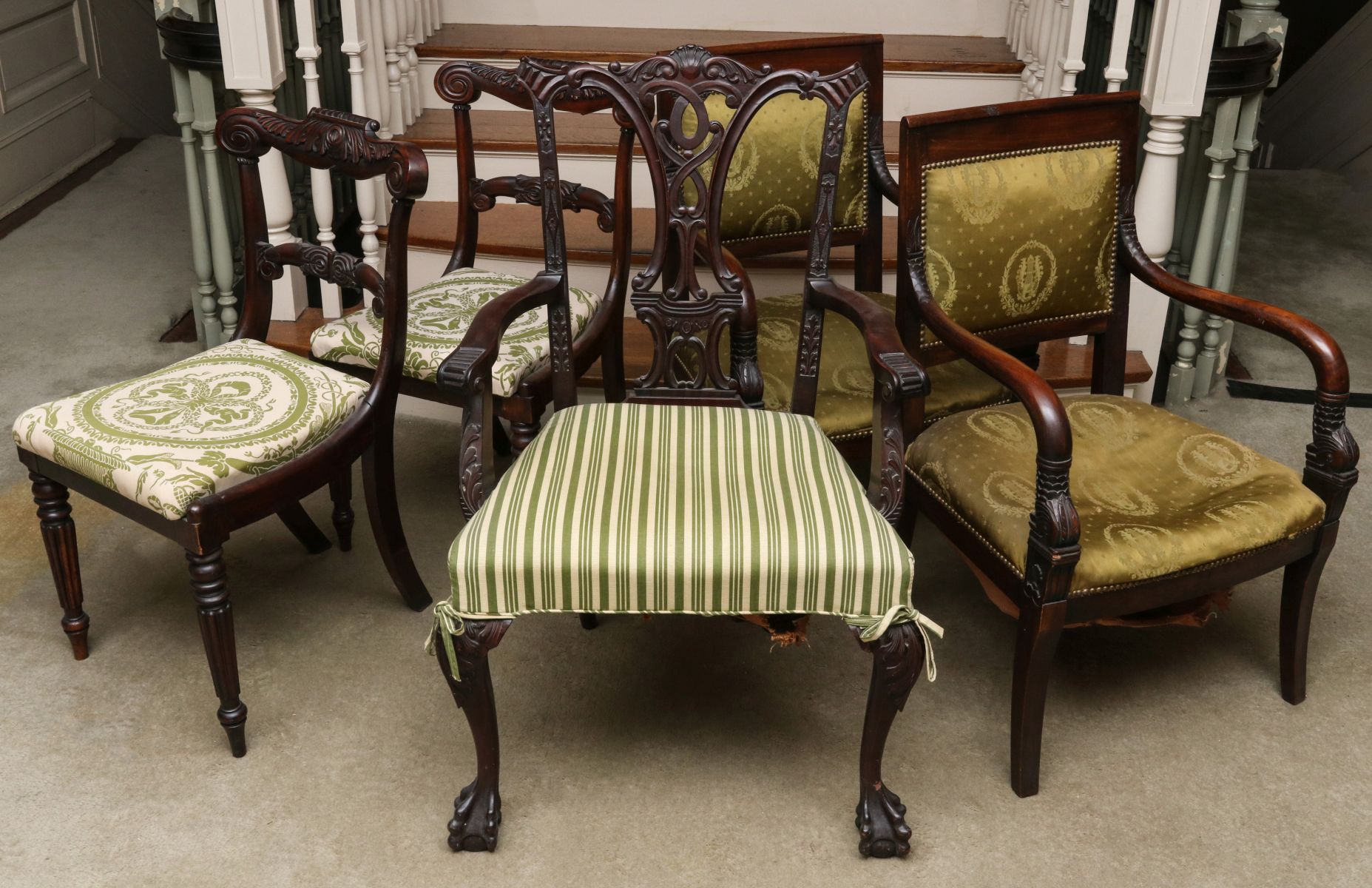 A COLLECTION OF 19TH/EARLY 20TH C. CARVED CHAIRS