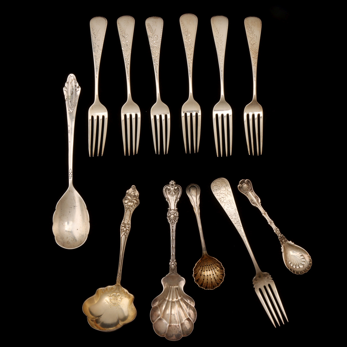 AN ESTATE COLLECTION OF STERLING FLATWARE