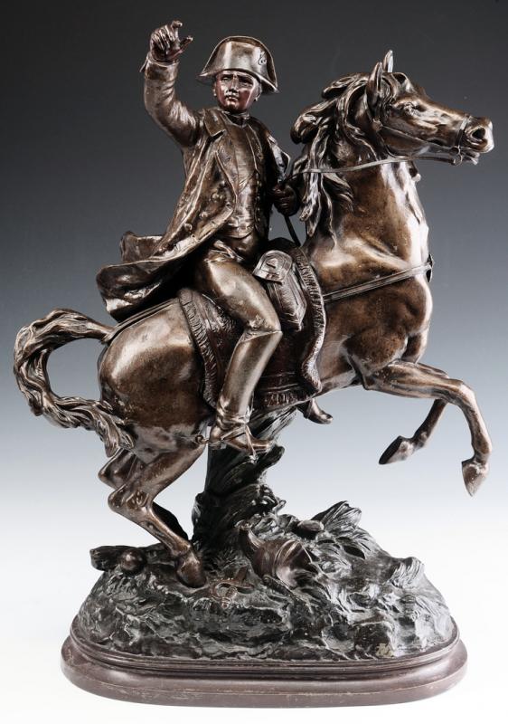 AFTER HIPPOLYTE MOREAU FRENCH SPELTER NAPOLEON STATUE