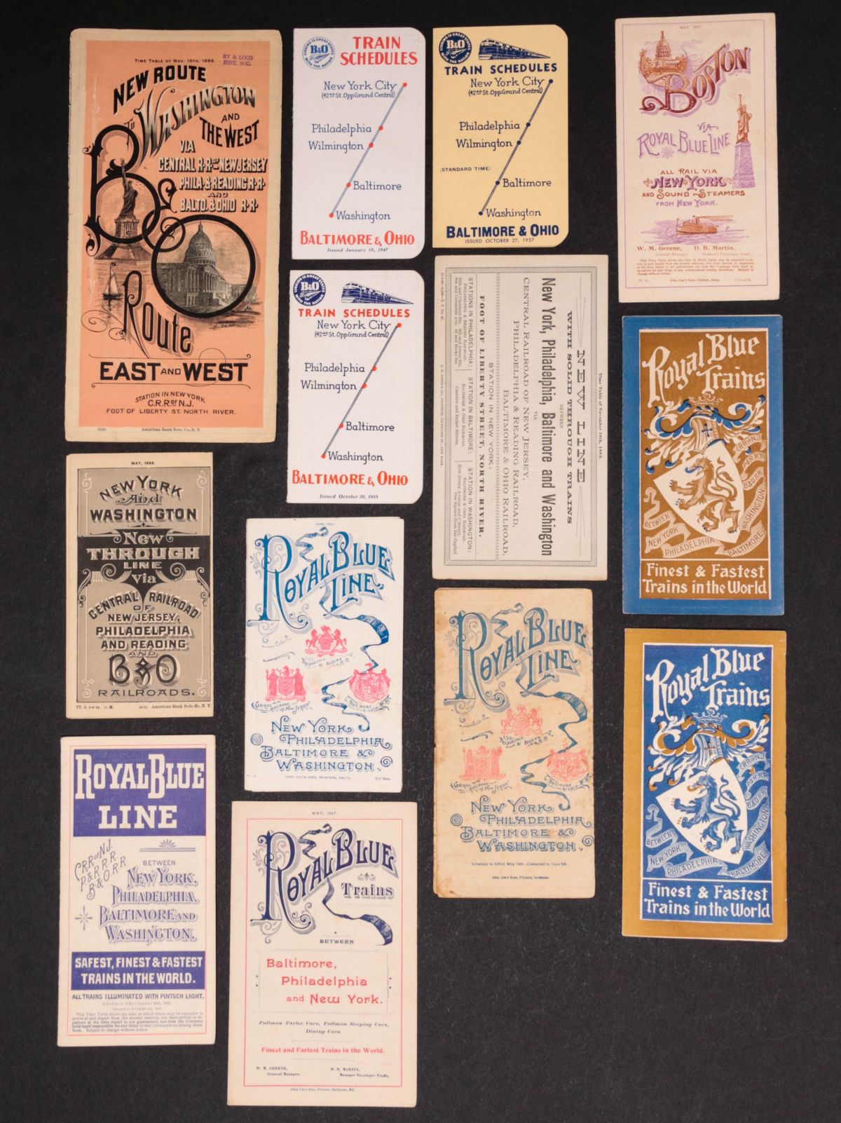 A LARGE COLLECTION OF B&O RR EPHEMERA 1889-1947
