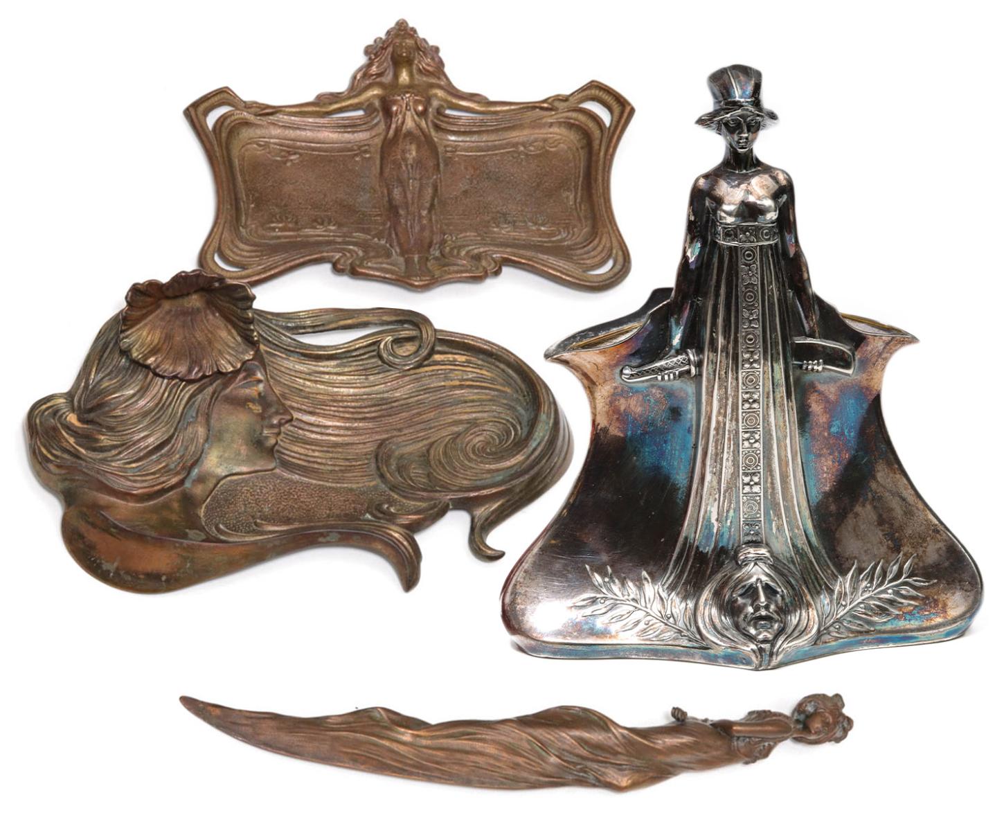 A COLLECTION OF EARLY 20C. ART NOUVEAU DESK ACCESSORIES