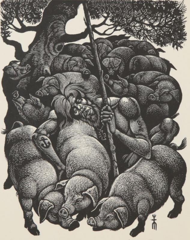 FRITZ EICHENBERG (1901-1990) PENCIL SIGNED WOODBLOCK PRINT