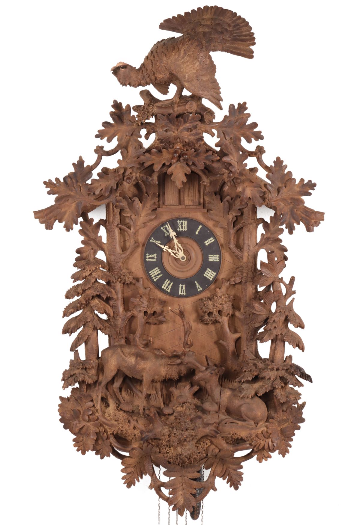 A MASSIVE BLACK FOREST DOUBLE CUCKOO CLOCK CIRCA 1890