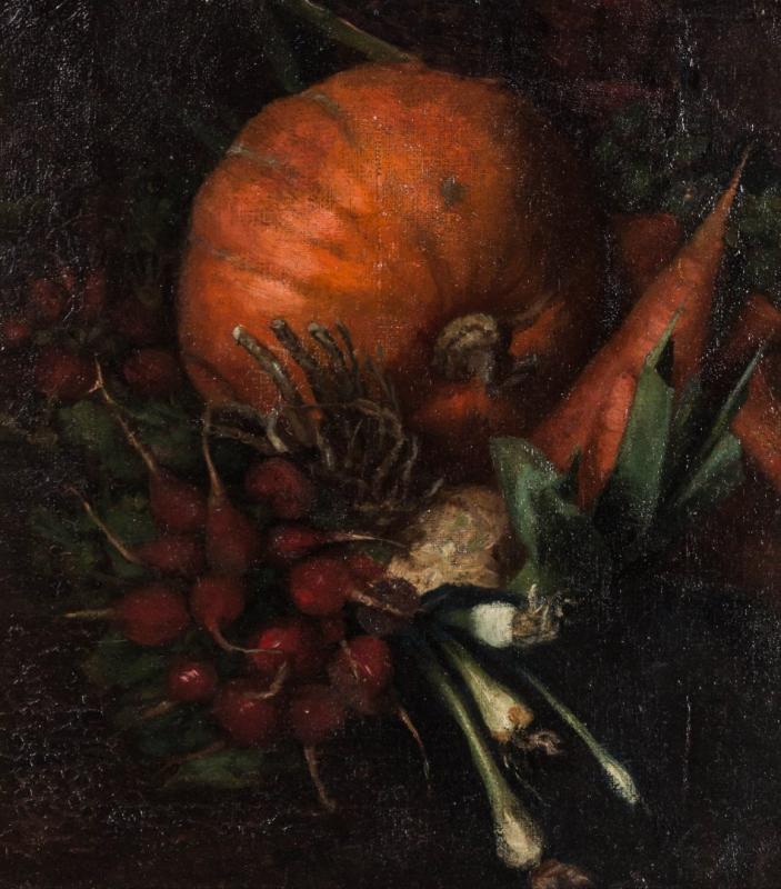 A 19TH CENTURY AMERICAN SCHOOL STILL LIFE WITH PUMPKIN