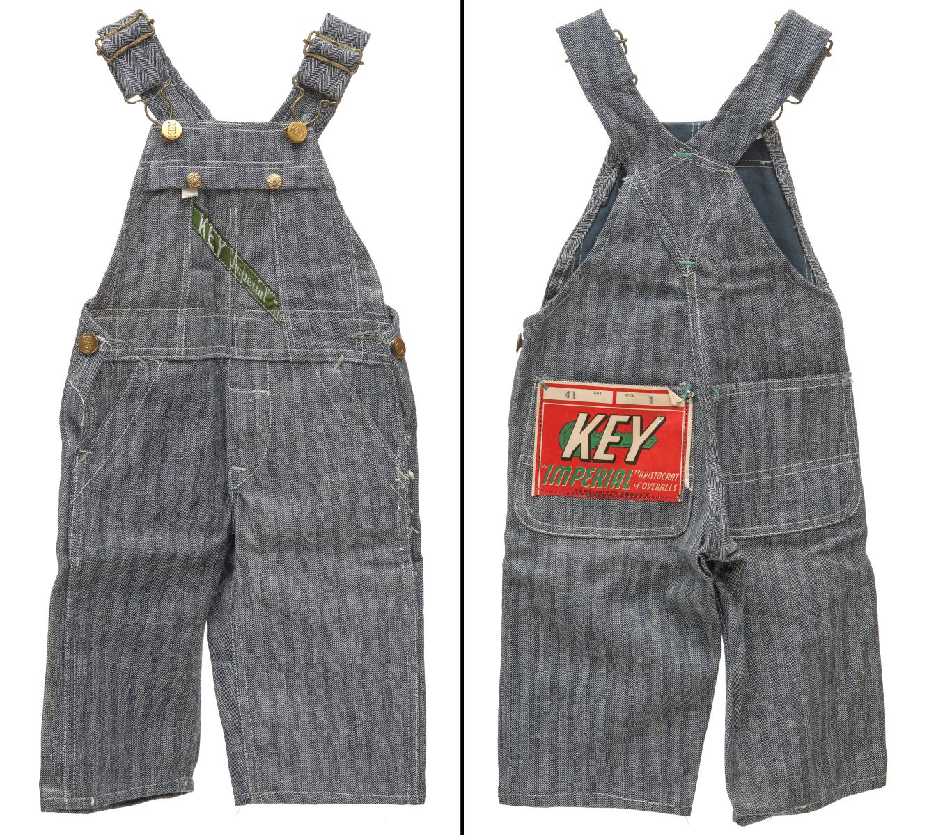 RARE UNWORN CHILD'S SIZE #1 KEY OVERALLS CIRCA 1960