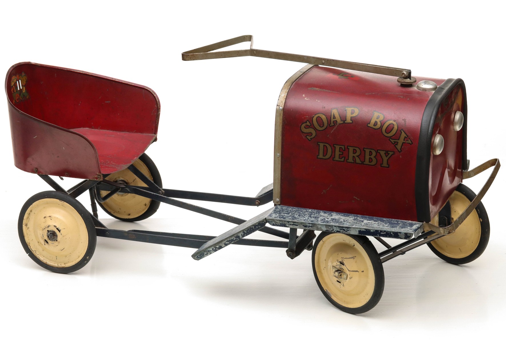 A CIRCA 1950 ARTCRAFT SOAP BOX DERBY PEDAL CAR