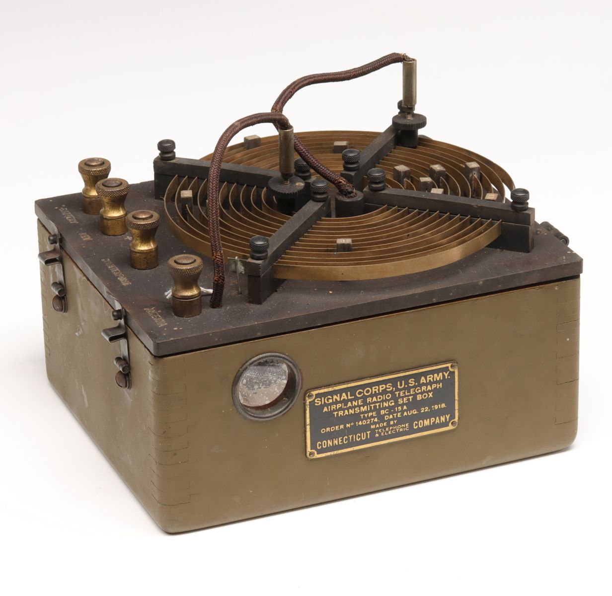 A RARE WWI AIRPLANE TELEGRAPH TRANSMITTING SET C. 1918