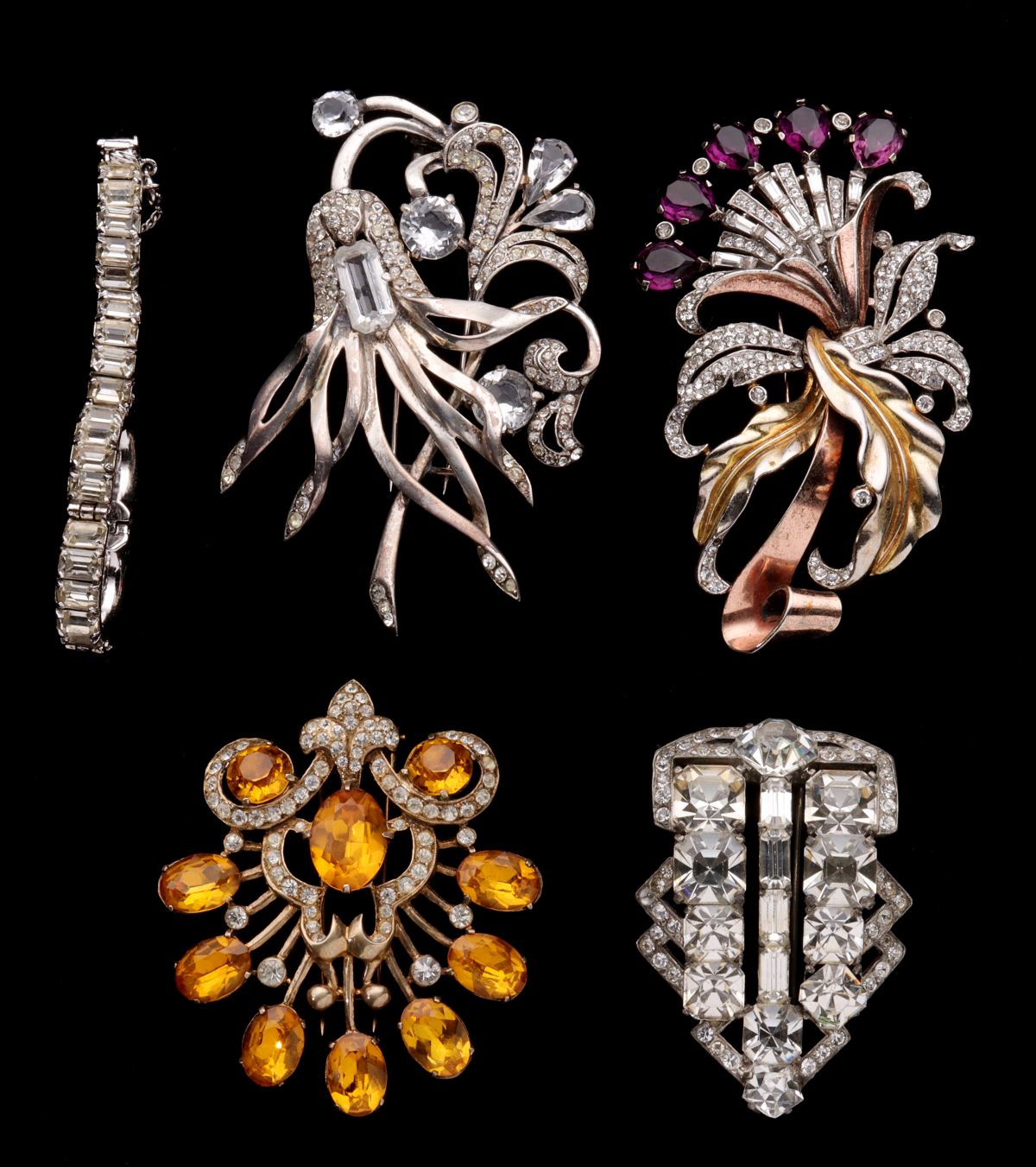 EISENBERG (STERLING), TRIFARI AND STERLING COSTUME PINS