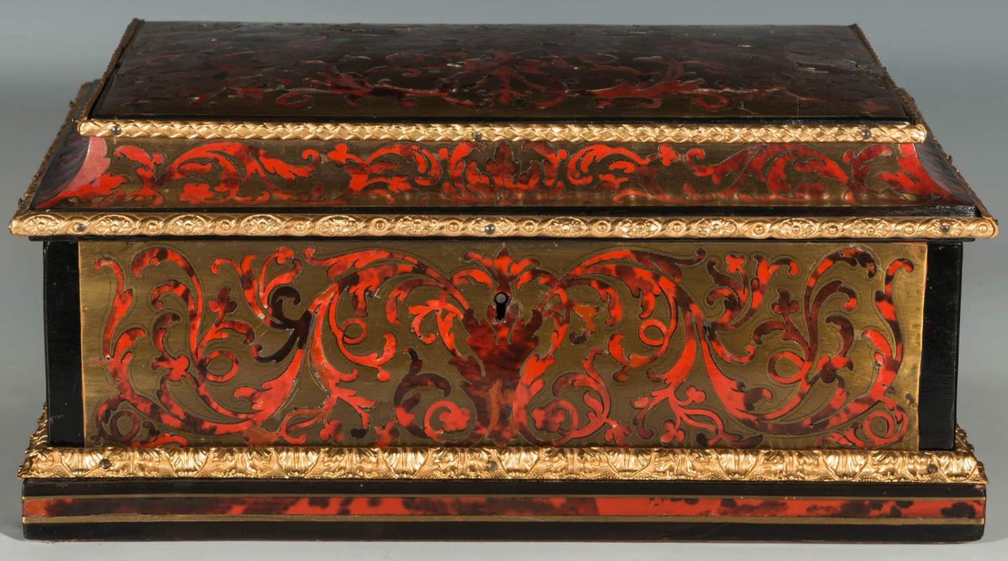 A 19TH CENTURY  FRENCH BOULLE STYLE CASKET 