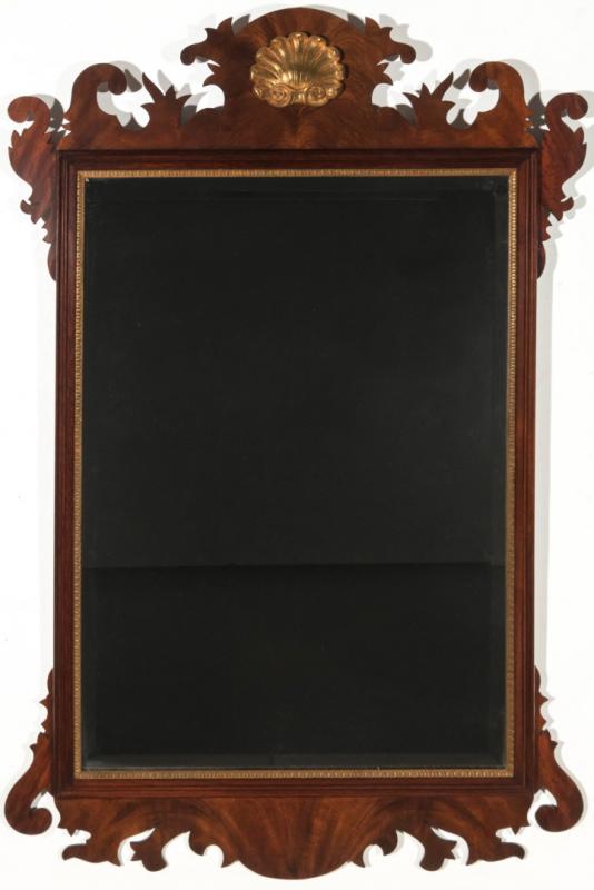 HENKEL-HARRIS SCROLL CUT CHIPPENDALE STYLE MIRROR