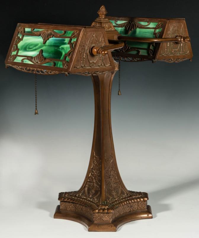 A NICE CIRCA 1910 PARTNER'S DESK LAMP 