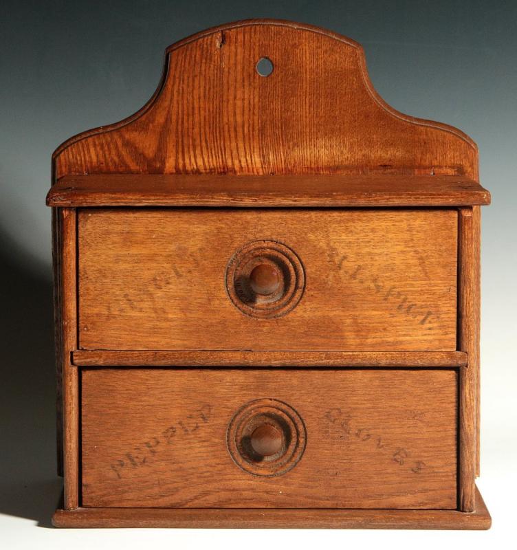 AN UNUSUAL 19TH C. HANGING SPICE BOX 
