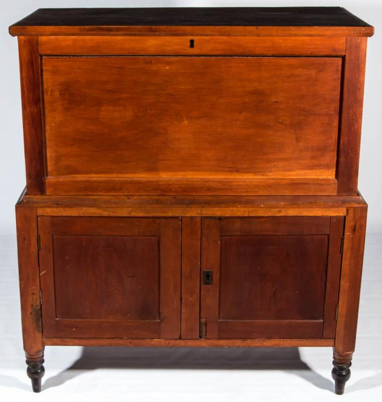 AN UNUSUAL BLANKET OR SUGAR CHEST ON CABINET BASE