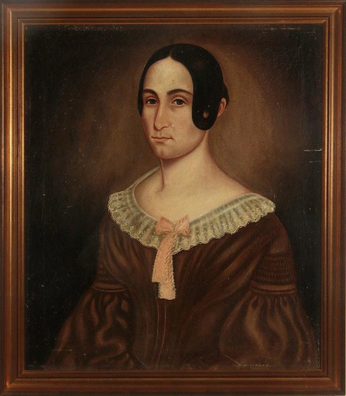 A 19TH C. AMERICA SCHOOL PORTRAIT OF A LADY