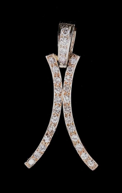 A 14K GOLD AND DIAMOND PENDANT, APPROXIMATELY .84 CTTW