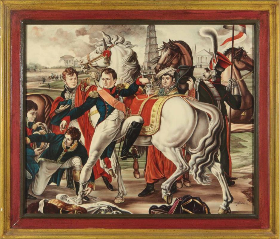 A 20TH C. NAPOLEONIC THEME PLAQUE AFTER GAUTHEROT