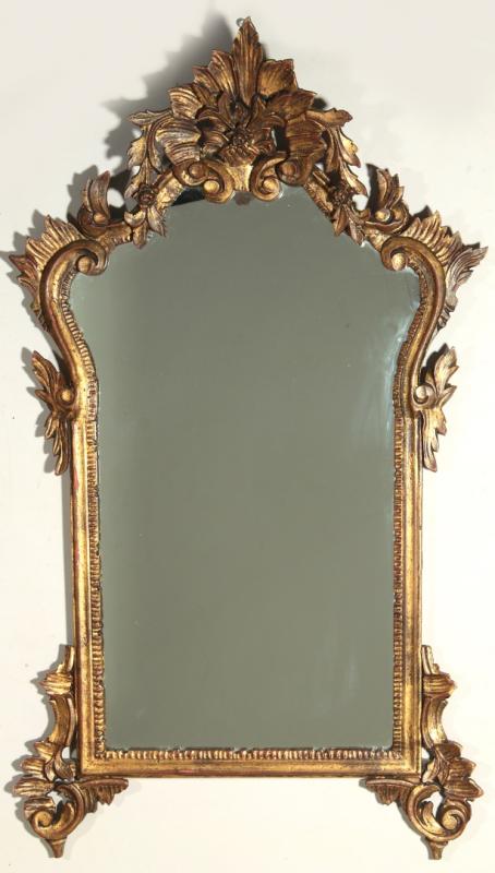 EARLY 20TH CENTURY CARVED AND GILDED WOOD MIRROR
