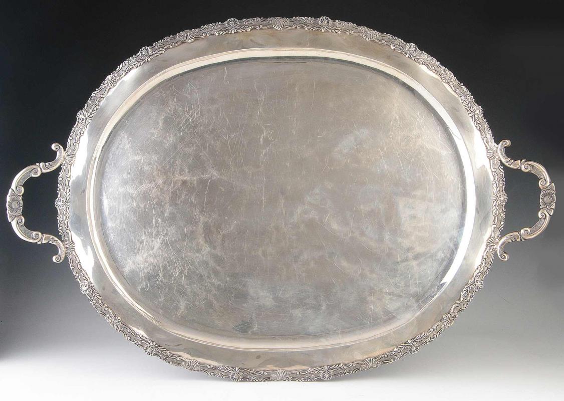 A HEATHER AND SONS MEXICO STERLING SILVER TRAY